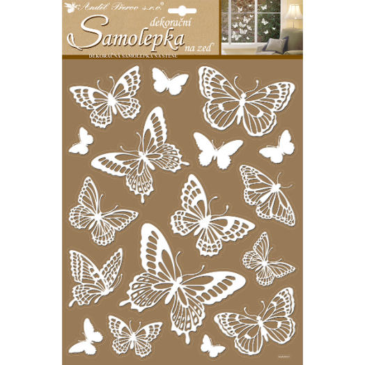 SZOBADEKOR MATRICA 41X28CM VINYL LEPKÉS, FEHÉR, GLITTERES