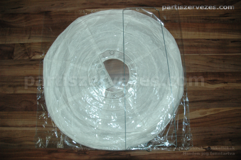 Papír lampion 40 cm szabálytalan bordázatú – fehér