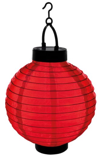 Napelemes vízálló kültéri LED lampion (20 cm) – műanyag akasztóval-fehér-lila-piros színekben