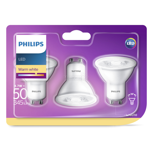 Philips LED Classic izzó 50W GU10 WW 230V 36D 3db/cs