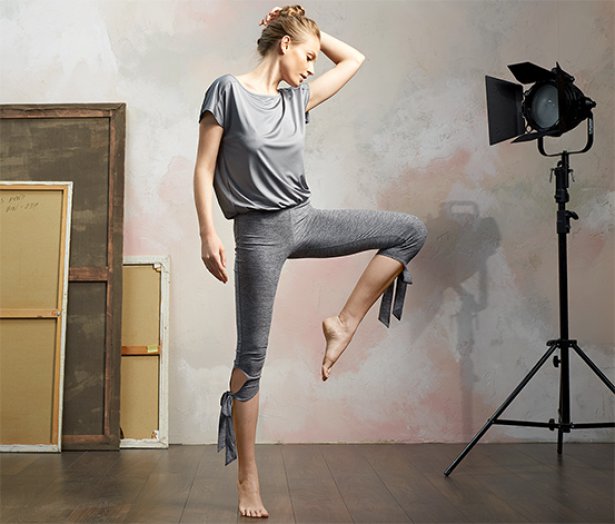 Női 7/8-os leggings megkötővel, szürke