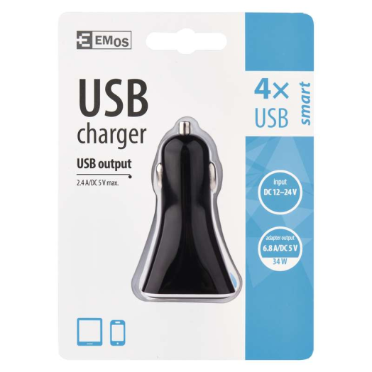 Univerzális autós usb töltő 6,8A, 4 usb