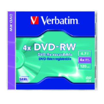 DVD-RW újraírható lemez 4,7 GB 4x, normál tokban, SERL