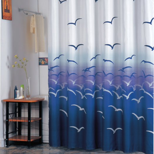 ZUHANYFÜGGÖNY POLYESTER, 180X200 CM GULLS, KARIKÁVAL