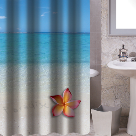 ZUHANYFÜGGÖNY POLYESTER, 180X200 CM PARADISE, KARIKÁVAL