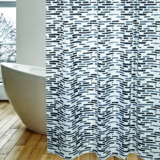 ZUHANYFÜGGÖNY POLYESTER, 180X200 CM CHIC NATURE, KARIKÁVAL