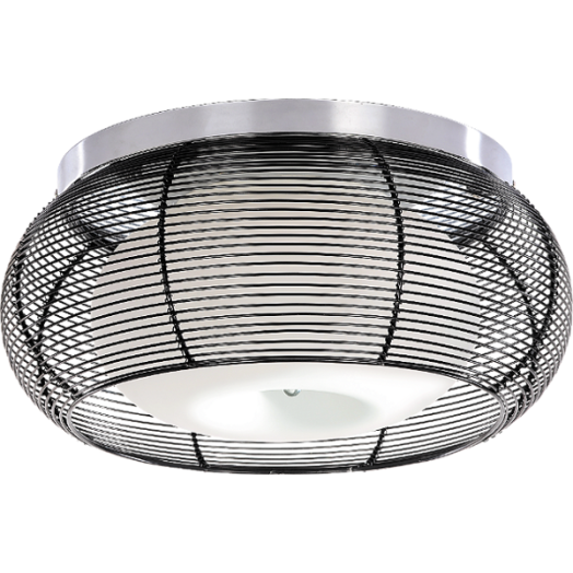 MIRA MENNYEZETI LÁMPA E27 2X60W, KRÓM/FEKETE