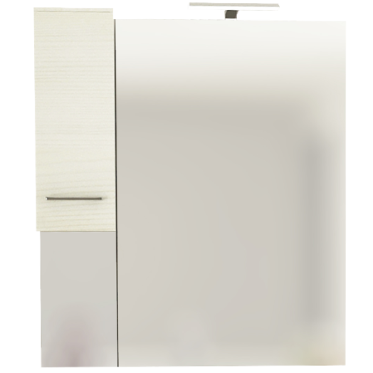 RUBINO 85 TÜKÖR BALOS SZEKRÉNY FEHÉR LED VILÁGÍTÁS, 81X106X17 CM