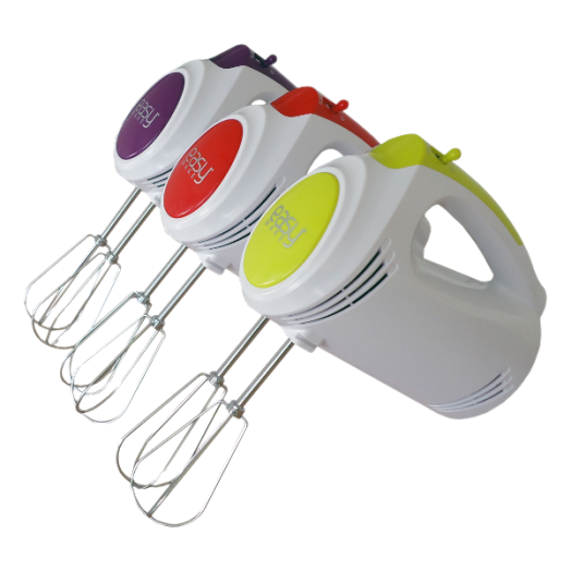 KÉZI MIXER KE-8002, 200W, 5 SEB, PIROS/LILA/ZÖLD SZÍNBEN