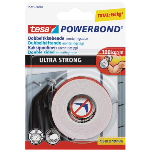 TESA POWERBOND ULTRAERŐS KÉTOLDALÚ RASZTAÓSZALAG 19MMX1,5M