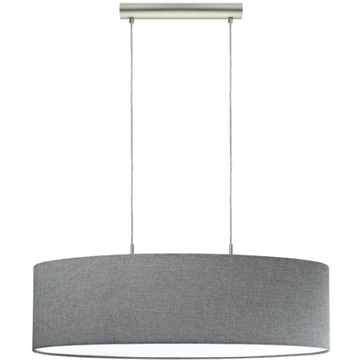 PASTERI E27 FÜGGESZTÉK 2X60W SZÜRKE 75CM FÉNYFORRÁS NÉLKÜL