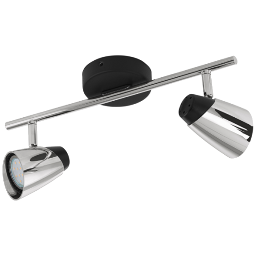 MONCALVIO LED SPOT 2X5W FEKETE 800LM 3000K FÉNYFORRÁSSAL GU10-LED