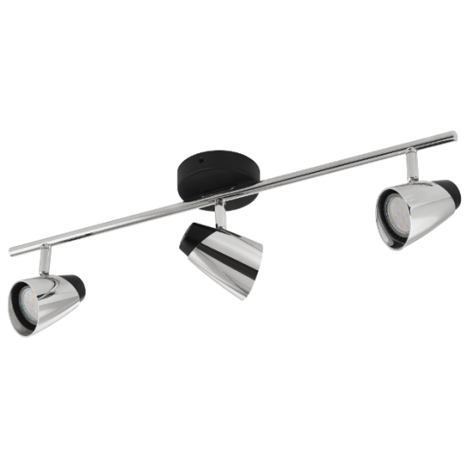 MONCALVIO LED SPOT 3X5W FEKETE 1200LM 3000K FÉNYFORRÁSSAL GU10-LED