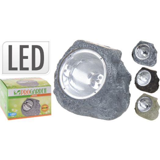 SZOLÁR SZIKLA LÁMPA 14,5X11,5X11CM, 4 SZÍNBEN 4 LED-ES 1XAA NI-MH ELEMMEL