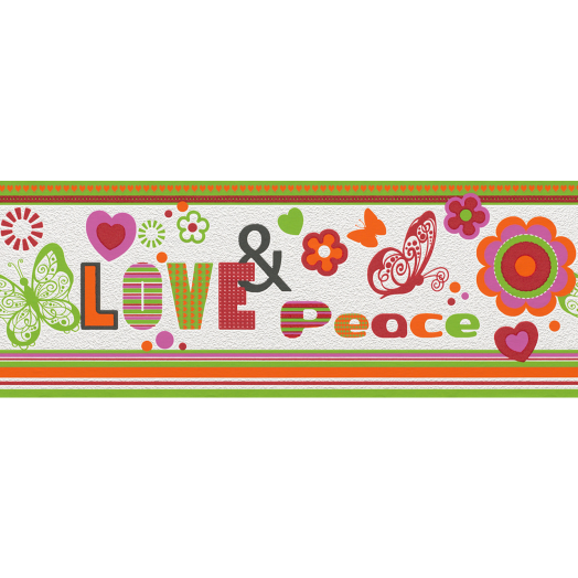 KIDS&TEENS BORD_R LOVE&PEACE 478501 24X500CM Outlet