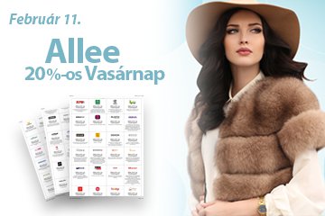 Ismét 20%-os Vasárnap az Allee-ban!