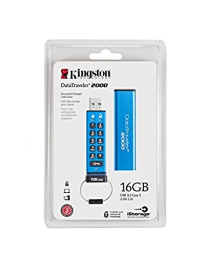Kingston 8GB USB3.1 pendrive DT2000/8GB, kék titkosítható