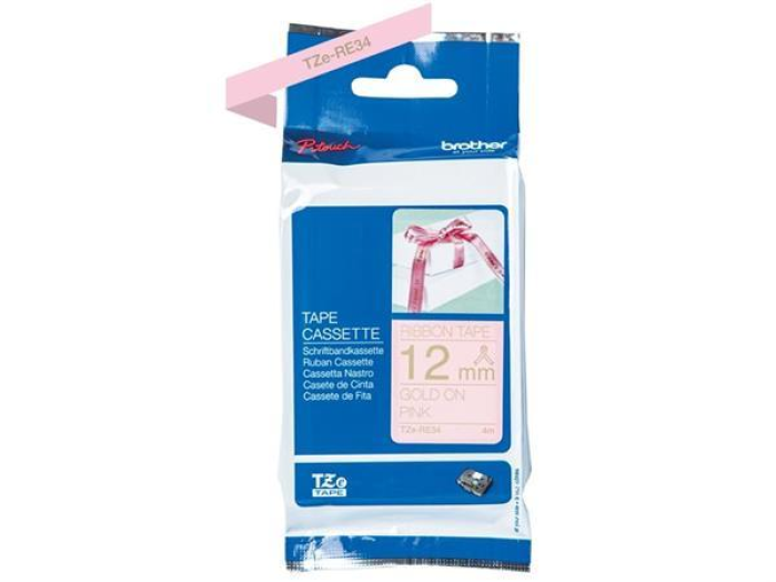 Brother TZe-RE34 pink/arany selyem szalag
