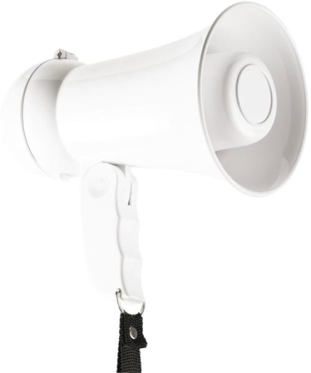Megafon 15W beépített mikrofon fehér