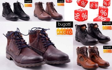 Bugatti férfi bokacipők kedvezményes áron vásárolhatók!