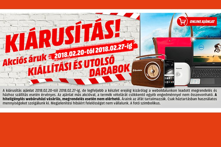 Óriási kiárusítás a Media Maktban