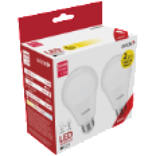 LED gömb izzó, 12W, meleg fehér, 2db-os