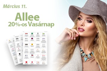 Újra 20%-os Vasárnap az Alleeban!