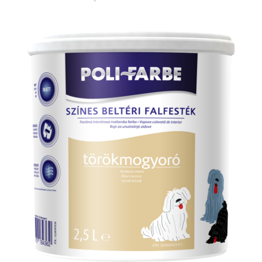 POLI-FARBE BELTÉRI FALFESTÉK 2,5L TÖRÖKMOGYORÓ