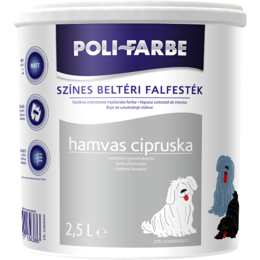 POLI-FARBE BELTÉRI FALFESTÉK 2,5L HAMVAS CIPRUSKA