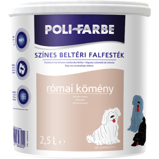 POLI-FARBE BELTÉRI FALFESTÉK 2,5L RÓMAI KÖMÉNY