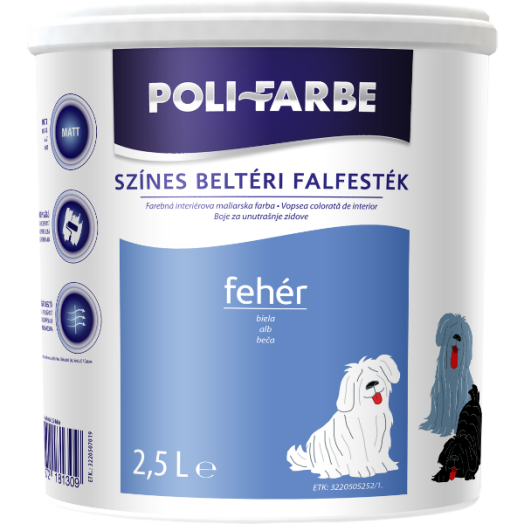 POLI-FARBE BELTÉRI FALFESTÉK 2,5L FEHÉR