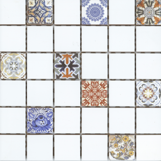 PATCHWORK MOZAIK 30X30CM(5X5) FEHÉR BELTÉRI