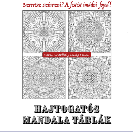 HAJTOGATÓS MANDALA TÁBLÁK - FÜZET 8 OLDAL KIVÁGHATÓ