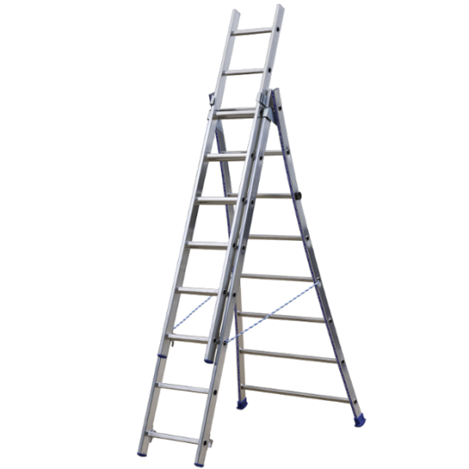 PROFI TERPESZTETT SZÁRÚ LÉTRA UNIVERZÁLIS 3X8 150KG ALU