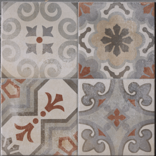 CEMENTINA MIX ROSSO PADLÓLAP 34X34CM 1,62M2/CS PEI3 BELTÉRI