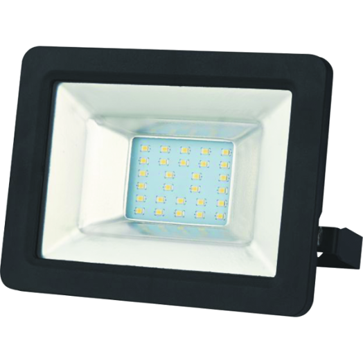 SLIM LED REFLEKTOR 30W 2850LM IP65 6000K FEKETE FÉM HÁZ GUMI KÁBEL