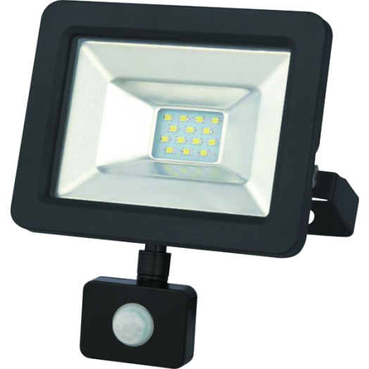 SLIM LED REFLEKTOR 20W 1900LM IP56 4000K FEKETE GUMI KÁBEL MOZG.ÉRZ.