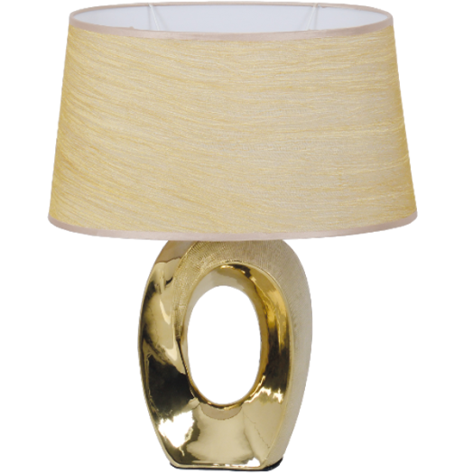 GOLDIE ASZTALI LÁMPA E27 40W 42CM TEXTIL/KERÁMIA ARANY