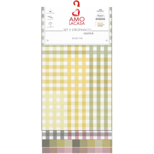 KONYHARUHA SZETT 5DB-OS "MULTICHECK 40X60CM, 80% PAMUT + 20% PES