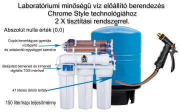 Laboratórium minőségű tiszta víz előállító