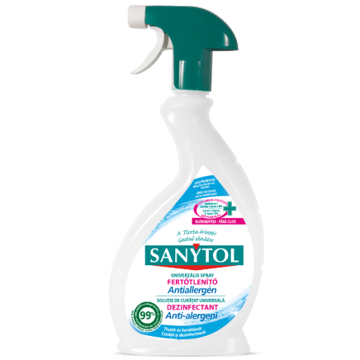 SANYTOL FERTŐTLENÍTŐ UNIVERZÁLIS TISZTÍTÓ SPRAY ANTIALLERGÉN 500 ML