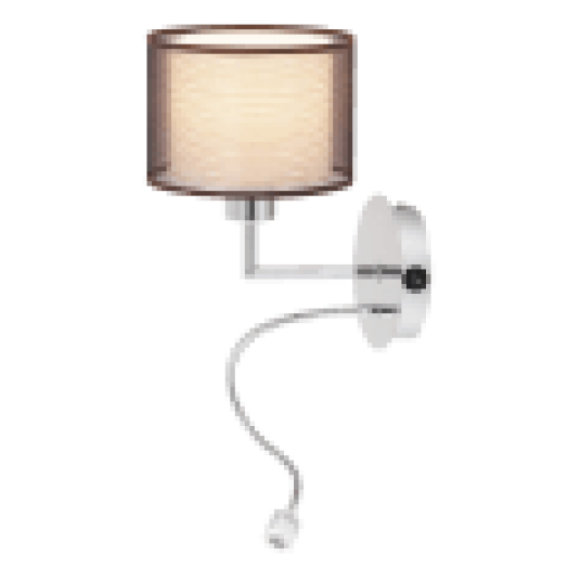 2629 ANASTASIA Falikar és LED Olvasó lámpa E27 1X60W, króm/barna