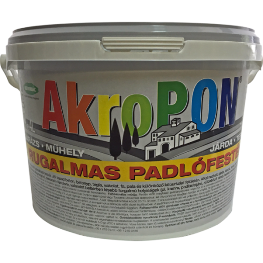 AKROPON KÜL-ÉS BELTÉRI PADLÓFESTÉK KOPÁSÁLLÓ RUGALMAS 4L VILÁGOSSZÜRKE