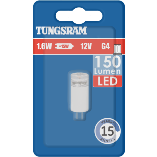 TUNGSRAM LED G4 KAPSZULA 1,6W 150LM 2700K 12V 15.000 ÓRA L70 - 240°