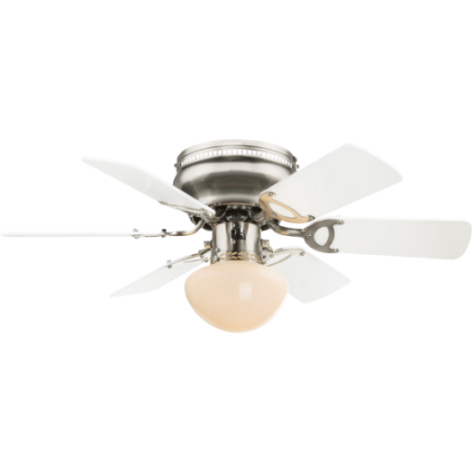 MENNY.VENTILÁTOR EXK.1XE27 60W 76CM KRÓM, OPÁL ÜVEG DRAPP/G.SZÜRKE LAPÁT