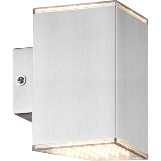 KÜLTÉRI FALI LÁMPA 11W SZÖGLETES 60 SMDLED 3000K,900LM,10,5X8X14CM IP44