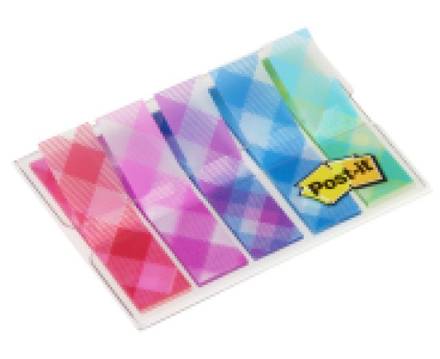 Post-it 684-PLDönt.jelölőcimke 12x43 mm 5x20db skótkockás