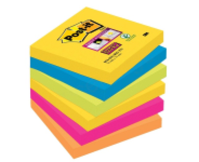 Post-it Super Sticky jegyzet tömb 76x76mm 6 tömb/csomag