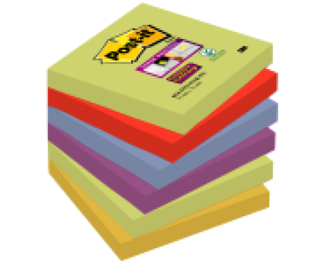 Post-it Super Sticky jegyzet tömb 76x76mm 6 tömb/csomag