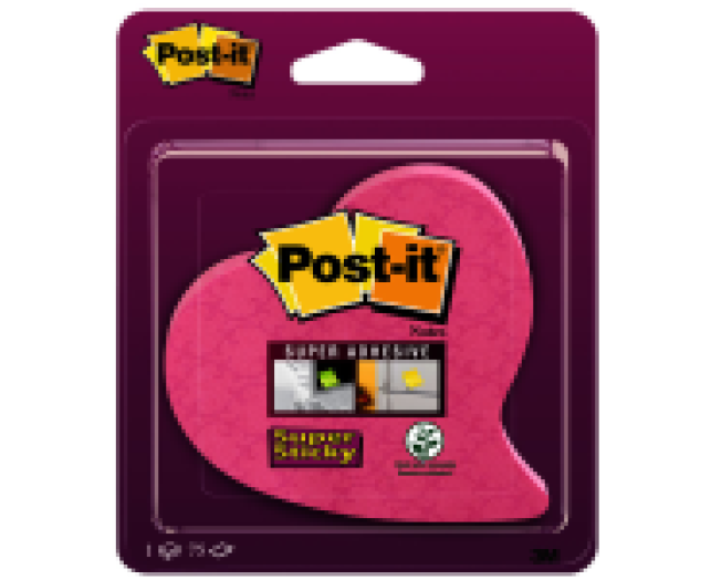Post-it 150SS-HRT Super Sticky jegyzettömb szív alak